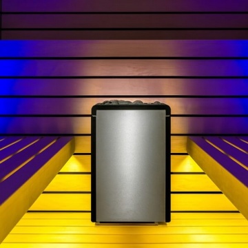 stufa per sauna ambientata