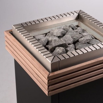 stufa sauna con protezione qube